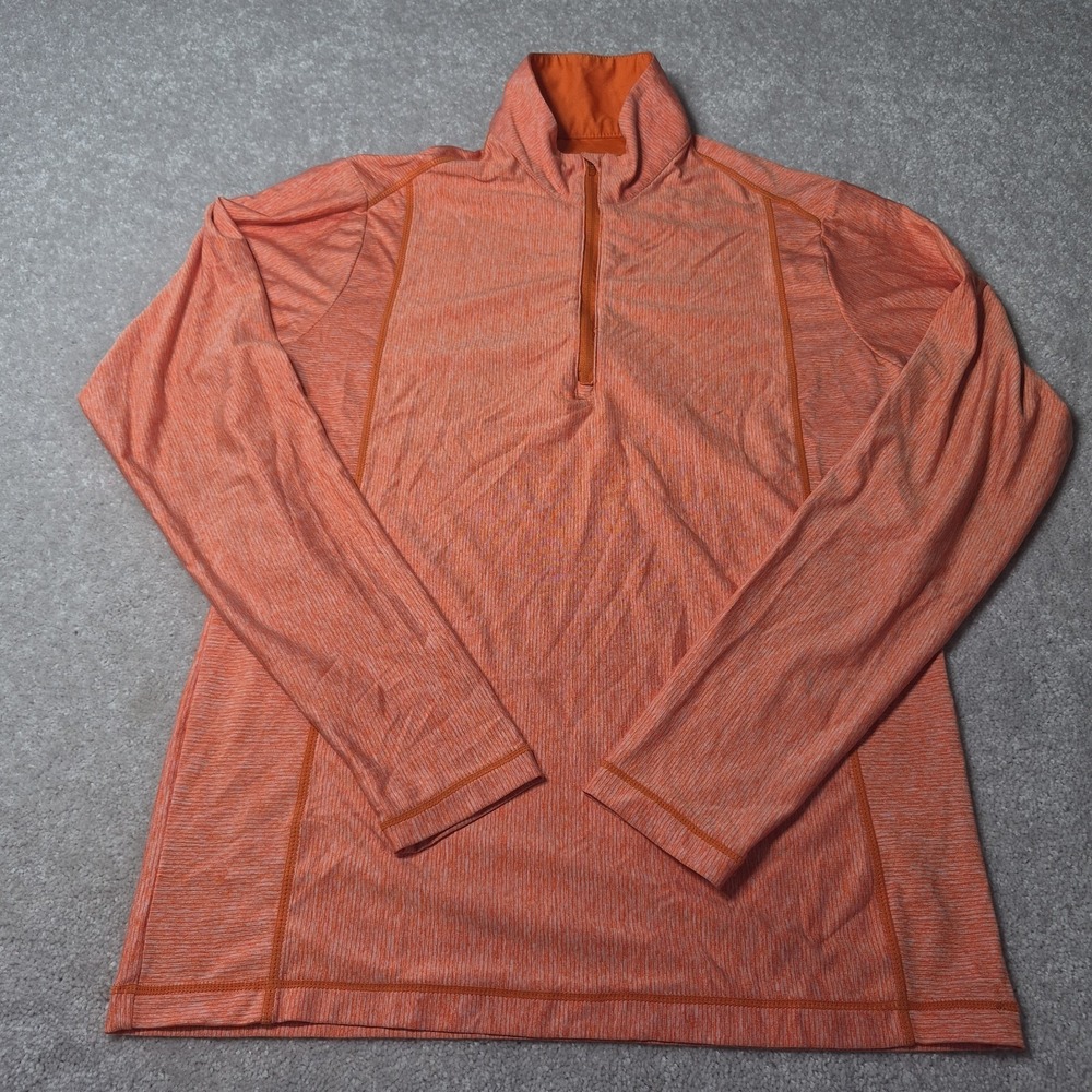 Antigua Golf Quarter Zip Pullover Women's Small Heathered Orange Athletic Top